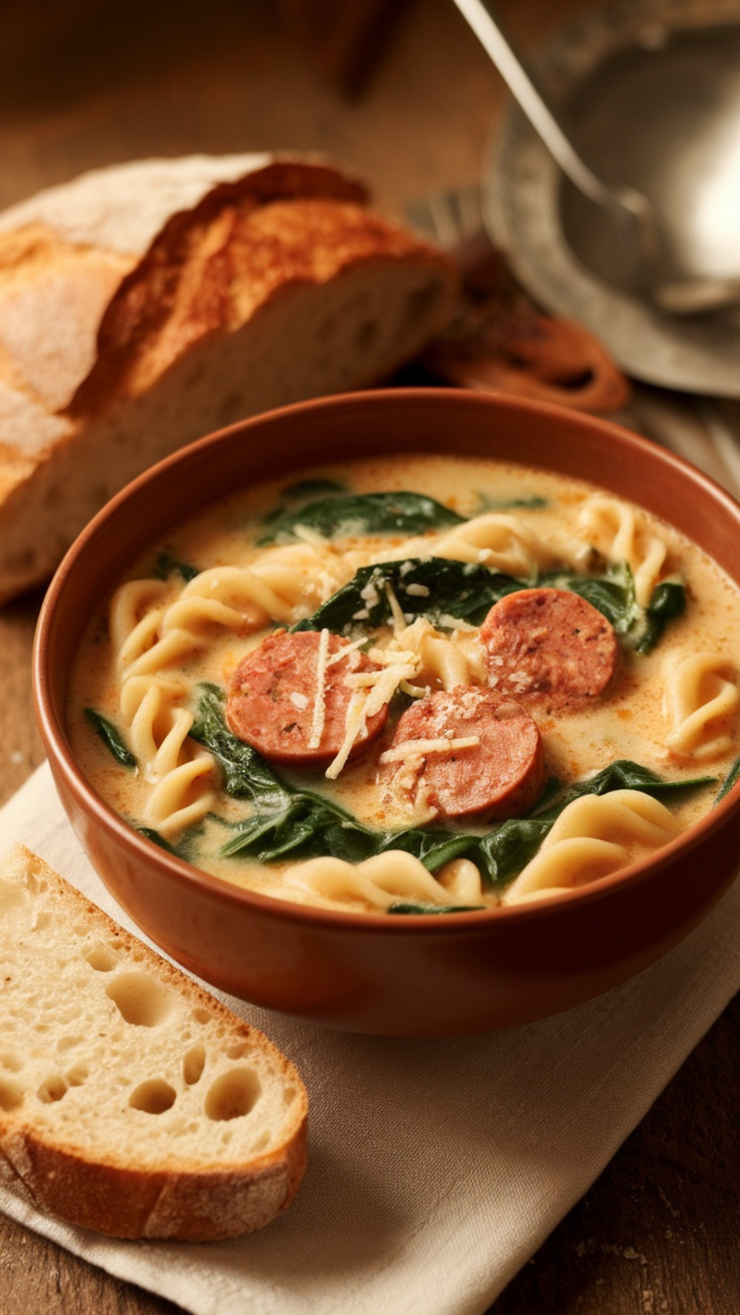 Creamy Parmesan Italian Sausage Ditalini Soup Recipe