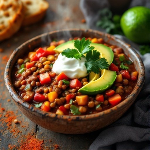 Hearty Crock-Pot Lentil Taco Chili